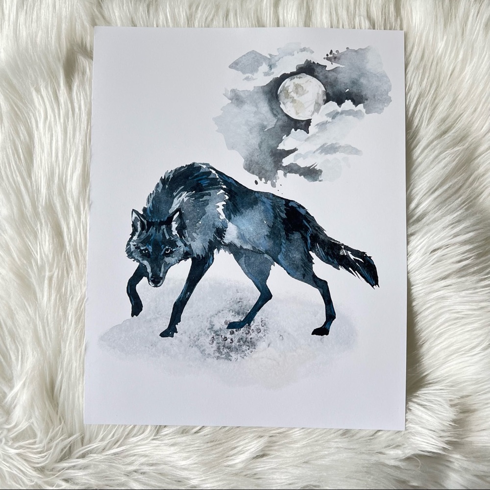 Black Wolf Wall Art Print Poster Unframed - Picture 11 of 13